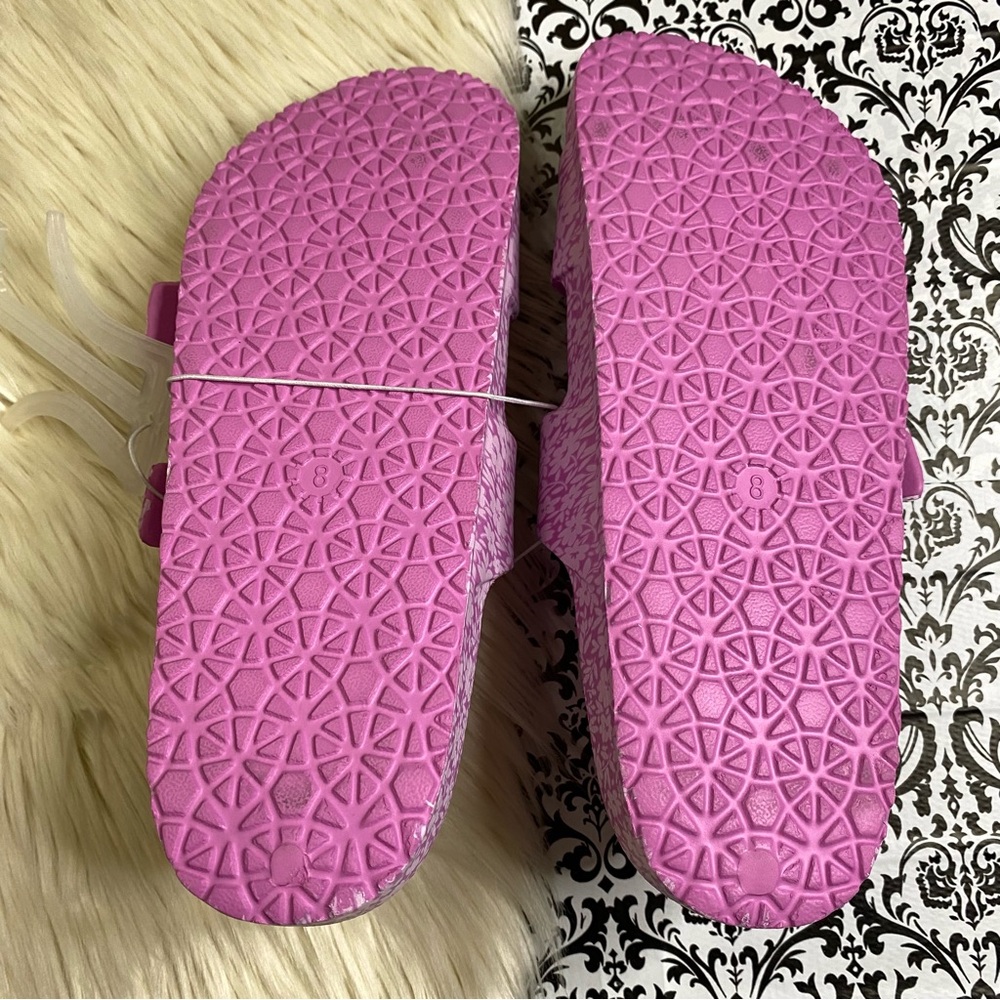 NWT : Shade & Shore : size : 8 : ‘neida eva’ two band pink floral slide sandals - Picture 3 of 7